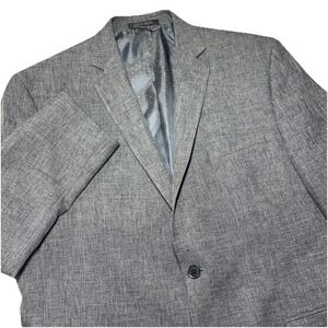 Collection By Michael Strahan Mens 44R Grey Polyester Sport Coat Jacket Blazer‎